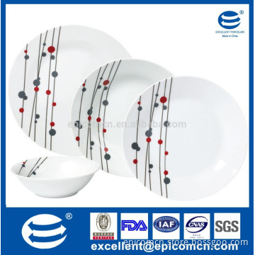 24pcs dinner table set porcelain china dinner set with 10.5" dinner plate, 8"soup plate, 7.5" side plate, 6" salad bowl